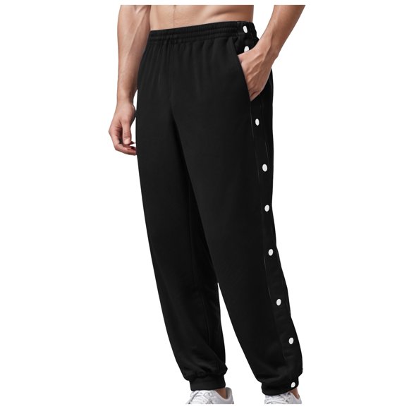 DXOUPM Men's Sweatpants Casual Pants Loose Breathable Lightweight Trousers with Side Button