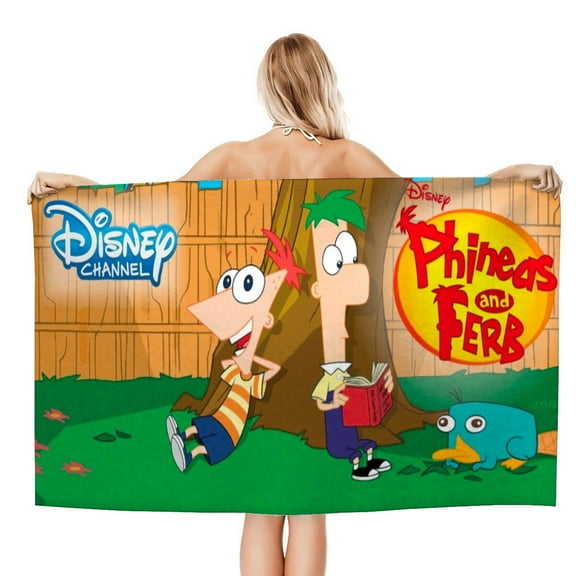 Phineas and Ferb Gifts Beach Towel for Women Girl Birthday Inspired Fan Bath Outdoor Music Lover