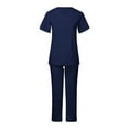 thumbnail image 4 of Penkiiy Women's Short Sleeve V-Neck Scrub Set, Navy, L, 4 of 7