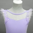 thumbnail image 5 of IBTOM CASTLE Kids Girls Glitter Star Leotard Sequin Ruffle Sleeve Ballet Dance Dress Ballerina Dancewear Gymnastics Outfit 5-6 Years Purple, 5 of 8