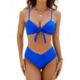 thumbnail image 4 of Women'sNormalSwimwearBikiniSwimsuit2PcsPlainBeachWearHolidayBathingSuits, 4 of 5