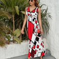 thumbnail image 3 of Vestido Largo Sin Mangas Para Mujer, Abstract Geometrical Traje Informal Para Cumpleaños, Verano, 3 of 5