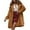 Brown, variant on Women's Autumn Winter Fashion Jacket Cozy Warm Windproof Outerwear Coat for Casual Leisure Activities