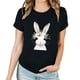 thumbnail image 3 of Pantalones Cortos para las Mujeres Sexy Pascua Moda Impresión Cuello Redondo Tee, Poliéster Ligero Casual Top para Primavera Verano Diario, Blusa de Suéter, 3 of 4