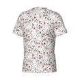 thumbnail image 3 of Yiaed Cat Bear Rabbit Print Mens Short Sleeve Tight Fit T-Shirt, Crewneck Casual Tee-Large, 3 of 5