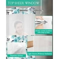 thumbnail image 4 of No Hook Shower Curtain with Snap in Liner, Summer Watercolor Blue Flowers White Hotel Shower Curtains for Bathroom, Washable Shower Curtain Liner Set with Mesh Top Window, 36"x72", 4 of 6