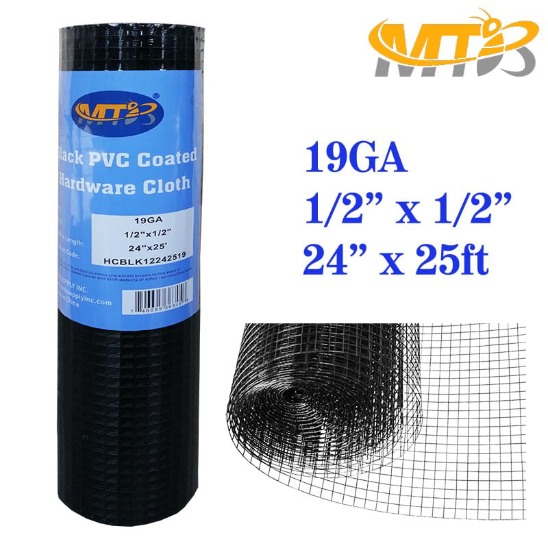 Continentaal Bliksem Concurrenten MTB Black PVC Coated Hardware Cloth 24 Inch x 25 Foot -1/2 Inch x 1/2 Inch  19GA - Walmart.com