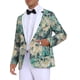 thumbnail image 4 of CHAQUETA DE TRAJE CON SOLAPA DE UN BOTÓN PARA HOMBRE INSPIRADA EN CHIC, CON ESTAMPADO DE FLORES EN VERDE Y BLANCO, 4 of 5