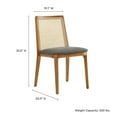 thumbnail image 4 of Side Dining Chair, Gray, Fabric, Wood, Rattan, Bar Pub Cafe Bistro Dining Kitchen Hospitality Restaurant, Modern Contemporary, HB37083, 4 of 9