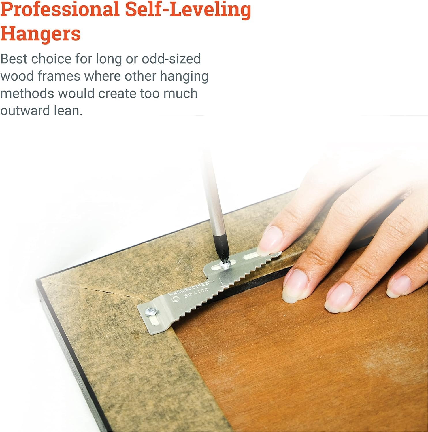 Picture Hang Solutions - 30 lb Capacity Small Wall Buddies - Includes Wall Hangers, Nails, and Screws 5 sets per pack