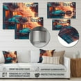 thumbnail image 4 of Designart "Art Deco Cityscapes Unveiled in Blue and Orange" City Art Deco Metal Art Print, 4 of 5