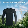 thumbnail image 2 of CAMEL CROWN Men's Rash Guards Sun UV Protection Clothing UPF 50+ Fishing Shirts for Men Long Sleeve Swim Shirts Rashguard UV Swimwear Athletic Mens Workout Tops Black S, 2 of 9