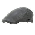 thumbnail image 1 of Hats for Men Leather Ivy Flat Cap Gatsby Driving Cabbie Hat, 1 of 5