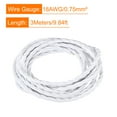thumbnail image 2 of Unique Bargains Twisted Cloth Covered Wire 3 Core 18AWG 3.0m/9.84ft,Electrical Cable,White, 2 of 5