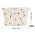 thumbnail image 3 of Makeup Bag, Corduroy Cosmetic Bag, Floral Makeup Pouch, Portable Travel Toiletry Bag, French Style Makeup Storage Bag, Zipper Cosmetic Organizer Purse for Women Daily Travel, Leaf Daisy Print, 3 of 4