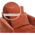thumbnail image 5 of BISHE Mid Century Modern Armchair, Solid Wood Frame Accent Chair with Tufted Chenille Upholstery & Studded Details, Comfortable Lounge Chair for Living Room, Bedroom or Reading Nook, Orange, 5 of 7