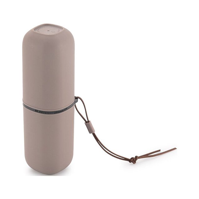 Travel Toothbrush Case Capsule Toothbrush Cup Holder Storage Box Holder 2 in 1 Cover Container Bathroom for Business Use Outdoors Brown