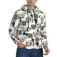 thumbnail image 2 of Kdxio Beach Print Mens Casual Hooded Collar Drawstring Hoodies Pullover Sweatshirts Casual Long Sleeve Shirts-XX-Large, 2 of 7