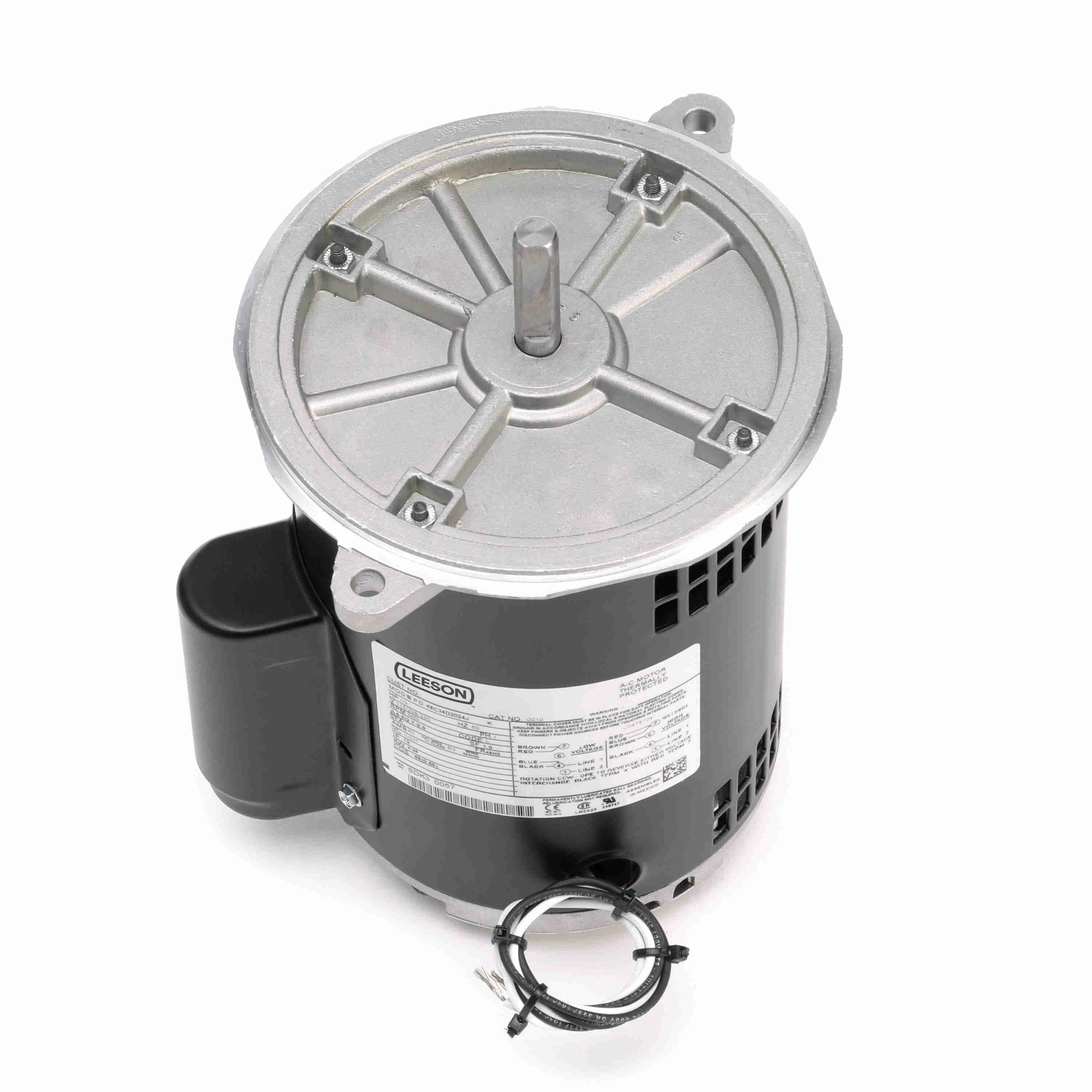 Marathon O010 48N Frame Open Drip Proof 48C34D2024 Oil Burner Motor, 1/3 hp, 3450 rpm, 115/208-230 VAC, 1 Phase, 1 Speed, Sleeve Bearing, Flange Mount, Capacitor Start