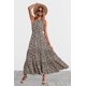 thumbnail image 4 of Vestido floral de verano para mujer, un hombro, sin mangas, con nudo, dobladillo con volantes, bohemio, maxi vestidos Ormromra  FSHY004-6, 4 of 5