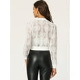 thumbnail image 4 of INSPIRE CHIC Blouson Bomber en Dentelle Transparente en Maille à Col Montant à Fermeture à Glissière pour Femme Blanc TG, 4 of 6