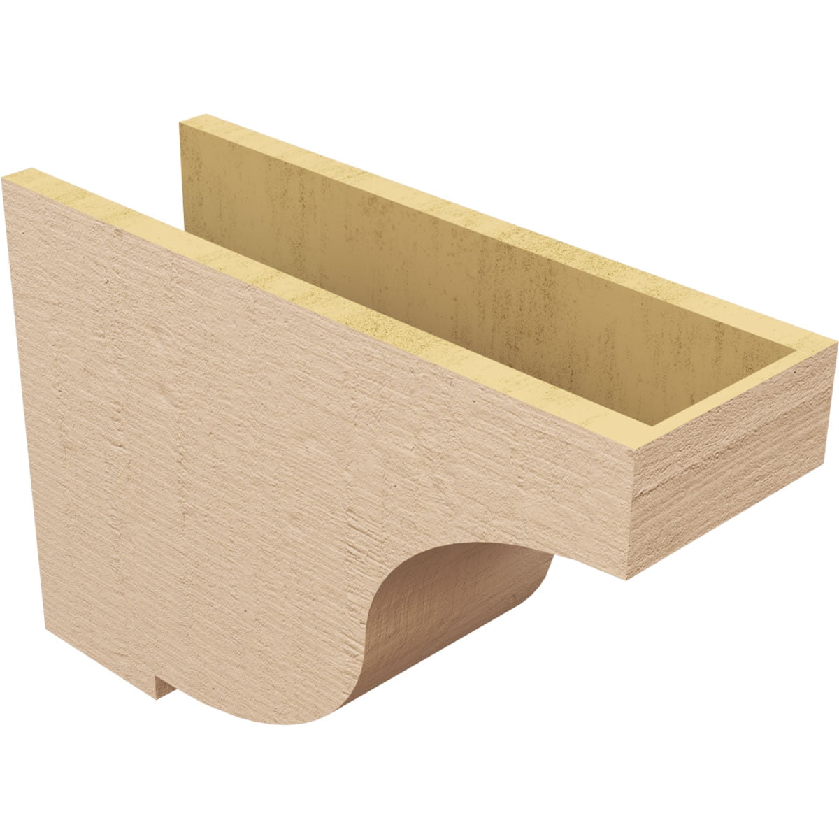 7"W x 21"D x 14"H Classic Van Buren Rough Cedar Woodgrain TimberThane Corbel, Primed Tan