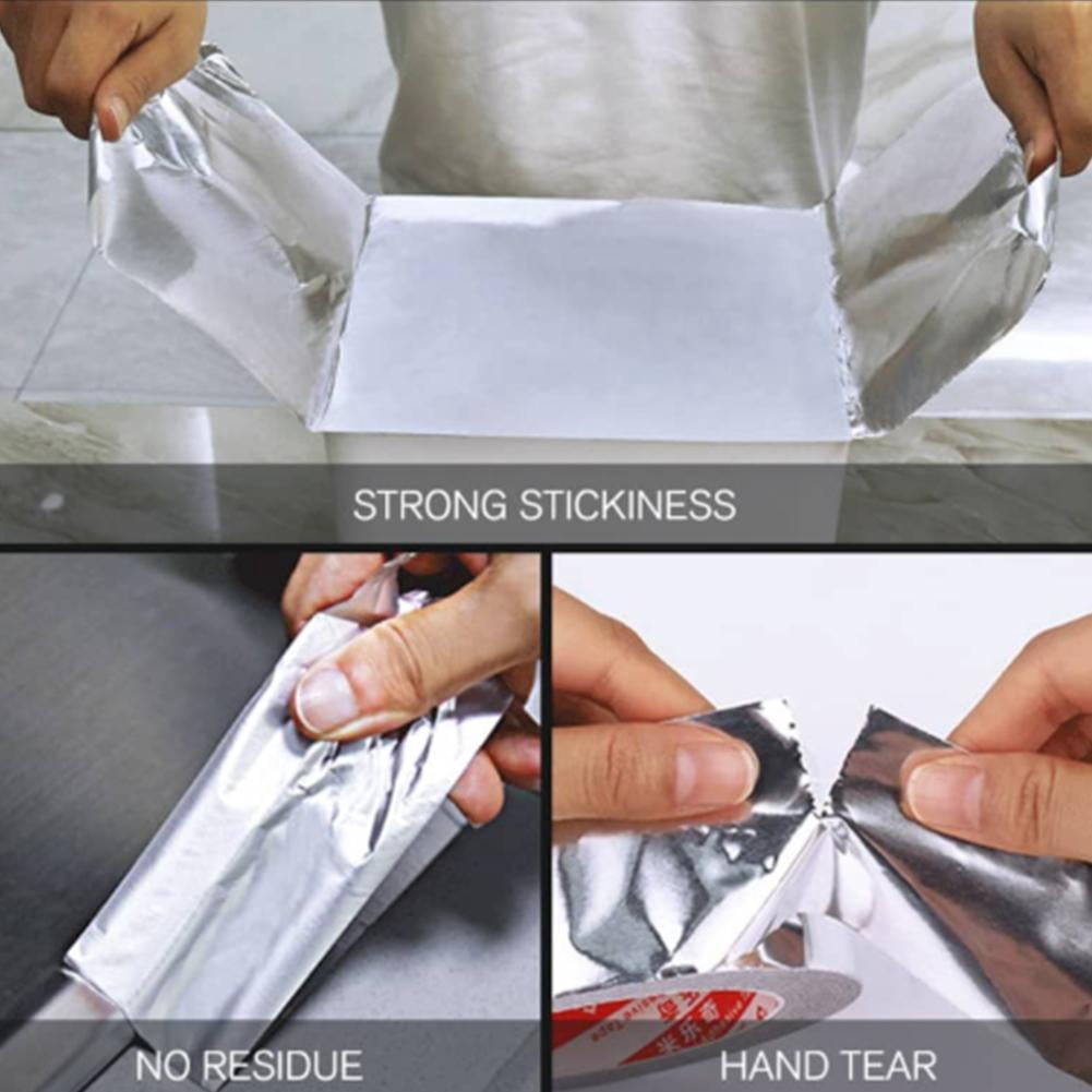50M Aluminium Foil Adhesive Sealing Tape Heating Duct Silver Repairs C0W1