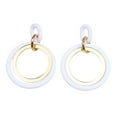 thumbnail image 2 of Kkkded Candy-colored Drop Earrings Circle Stitching Hollow Stud Earrings - Acrylic Hoop Splicing, Colorful Contrast Geometric, Lightweight Dangle Jewelry, 2 of 7
