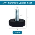 thumbnail image 2 of WWS-1/4" Thread Leveling Feet, 12 Pcs Furniture Levelers for Uneven Floors, Adjustable Furniture Leveling Feet Threaded Screw in, Table Leveling Feet (1/4"-20), 2 of 4
