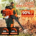 thumbnail image 5 of Seipouy 52CC Backpack Gas Leaf Blower, 2 Cycle Gas Powered Backpack Blower with Fuel Tank, 550CFM Air Volume 200MPH Speed, Ideal for Lawn Care, 5 of 10