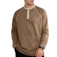 thumbnail image 2 of Timegard Long Sleeve Shirts for Men Collared Button V Neck Drop Shoulder Golf Shirts Fall Casual Loose Fitting Muscle Tee(Brown,XXXL), 2 of 5