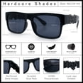 thumbnail image 2 of Locs Mens Bold Gothic Logo Thick Arm Horn Rim Gangster All Black Sunglasses [56mm] Black Gunmetal, 2 of 7