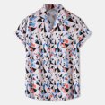 thumbnail image 2 of Hombres Casual Botones Playa Sin posicionamiento Estampado floral Turndown Camisa de manga corta Blusa Pompotops oipoqjl49573, 2 of 4