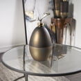 thumbnail image 2 of DecMode 8" x 17" Bronze Glass Abstract Colorblock Decorative Jars with Gold Accents and Silver Wave Designed Top, 1-Piece, 2 of 8