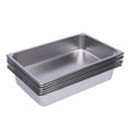 thumbnail image 2 of Steam Table Pans 6 PACK Full Size 4" Deep Stainless Steel Steam Table Food Pan Commercial Tray, 2 of 14