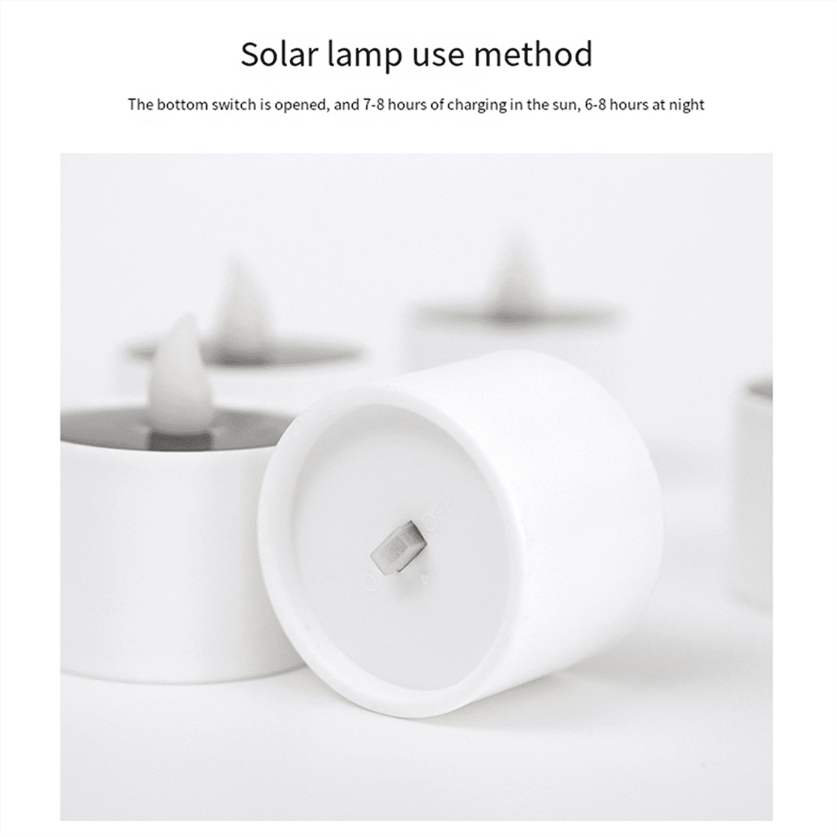 Solar LED Candles Light Outdoor Waterproof Flameless Solar Lights Rechargeable Candles for Wedding Garden Deco A