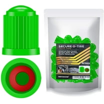Performore Heavy-Duty Tire Valve Caps with O-Rubber Rings, Green, 30 pcs