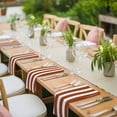 thumbnail image 3 of Burnt Orange Stripe Cloth Napkins, Farmhouse Striped Abstract Art Washable and Reusable Dinner Napkins Set of 8, Table Napkin for Kitchen Party Birthday Wedding Hotel Housewarming 20"x20", 3 of 8