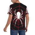 thumbnail image 2 of Rateoe Spider On The Web Pattern Men’s Baseball Short Sleeve Polo Shirt, Midweight Men's Shirt Golf Shirt Polo Shirts Quick Dry Short-Medium, 2 of 7