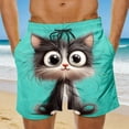 thumbnail image 7 of Hfnxid Mens Beach Shorts Quick Dry Elastic Waist Swim Trunks Printed Drawstring Bathing Suit Summer Lightweight Vacation Shorts with Pockets Green XXXL, 7 of 7