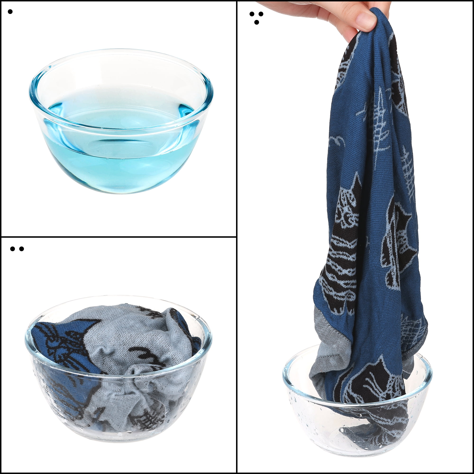 Unique Bargains Kitty Pattern Absorbent with Hanging Loop Kitchen Tea Towels 14"x16" Blue