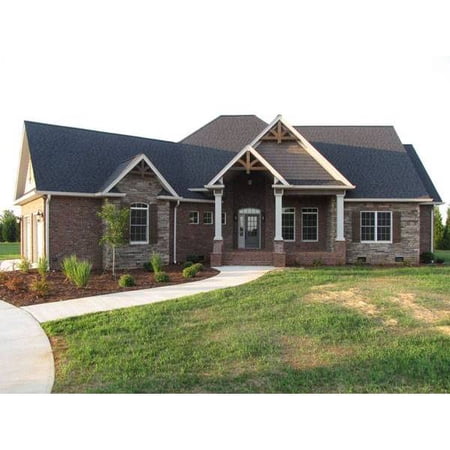The House Designers: THD-1895 Builder-Ready Blueprints to Build a Craftsman Ranch House Plan with Slab Foundation (5 Printed Sets)