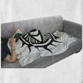 thumbnail image 6 of Occult Soft Flannel Fleece Throw Blanket, Third Eye in Sun Circle Pattern the Locus of Force Artwork Print Image, Cozy Plush for Indoor and Outdoor Use, 60" x 80", Black and White, by Ambesonne, 6 of 6