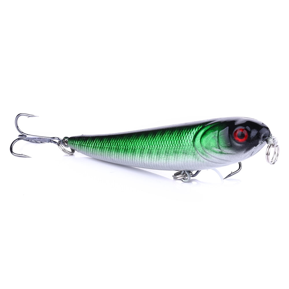 HENGJIA 5PCS Fishing Lures, Pencil Plopper Fishing Lures for Bass Catfish Pike Perch, Topwater Fishing Lures with Floating Minnow Pencil Popper Bass Bait for Freshwater or Saltwater