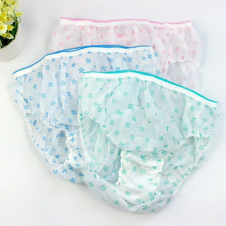 Cuekondy Underwear Women Briefs 7 PC Travel Disposable Cotton 1 Box Brief  Panties