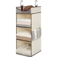 thumbnail image 1 of Organisateur de Garde-Robe Suspendu à 3 Tablettes Étagères de Garde-Robe Suspendues avec Tablette Supérieure Toile Beige 12” L x 12” P x 35 1⁄4” H, 1 of 7