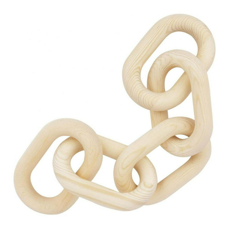Decorative Wood Link Chain Wooden Chain Decor 5 Link Decoration Chain for  Family Party Home Office Decoration Supplies (Wood Color) 