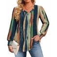 thumbnail image 3 of Zeagoo Womens Plus Size Tops Puff Long Sleeve T-Shirts Pleated V Neck Tunics Fall Dressy Casual Loose Blouse, 3 of 5