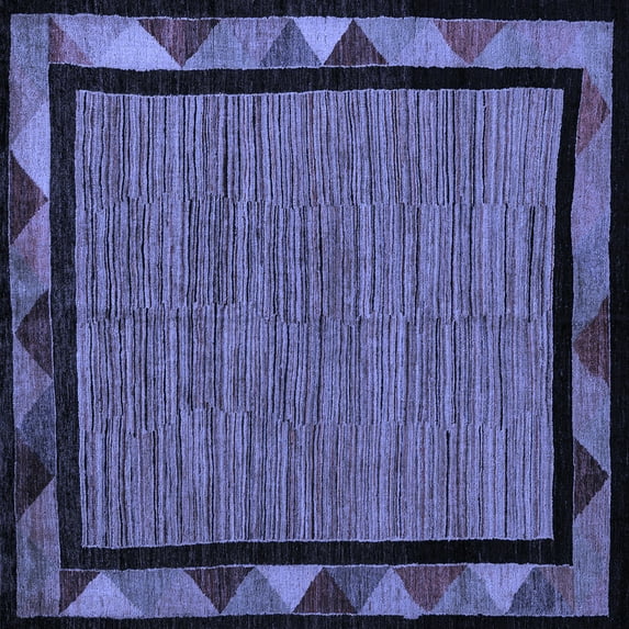Ahgly Company Indoor Square Oriental Blue Modern Area Rugs, 6' Square