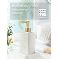 thumbnail image 2 of ABCISI Soap Dispenser, Retro White Square Lotion Dispenser, Refillable Countertop Ceramic Hand Soap Dispenser, Dish Soap Dispenser for Kitchen 350ml(Relief White Square Bottle), 2 of 6